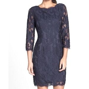 Lace 3/4 sleeve sheath dress